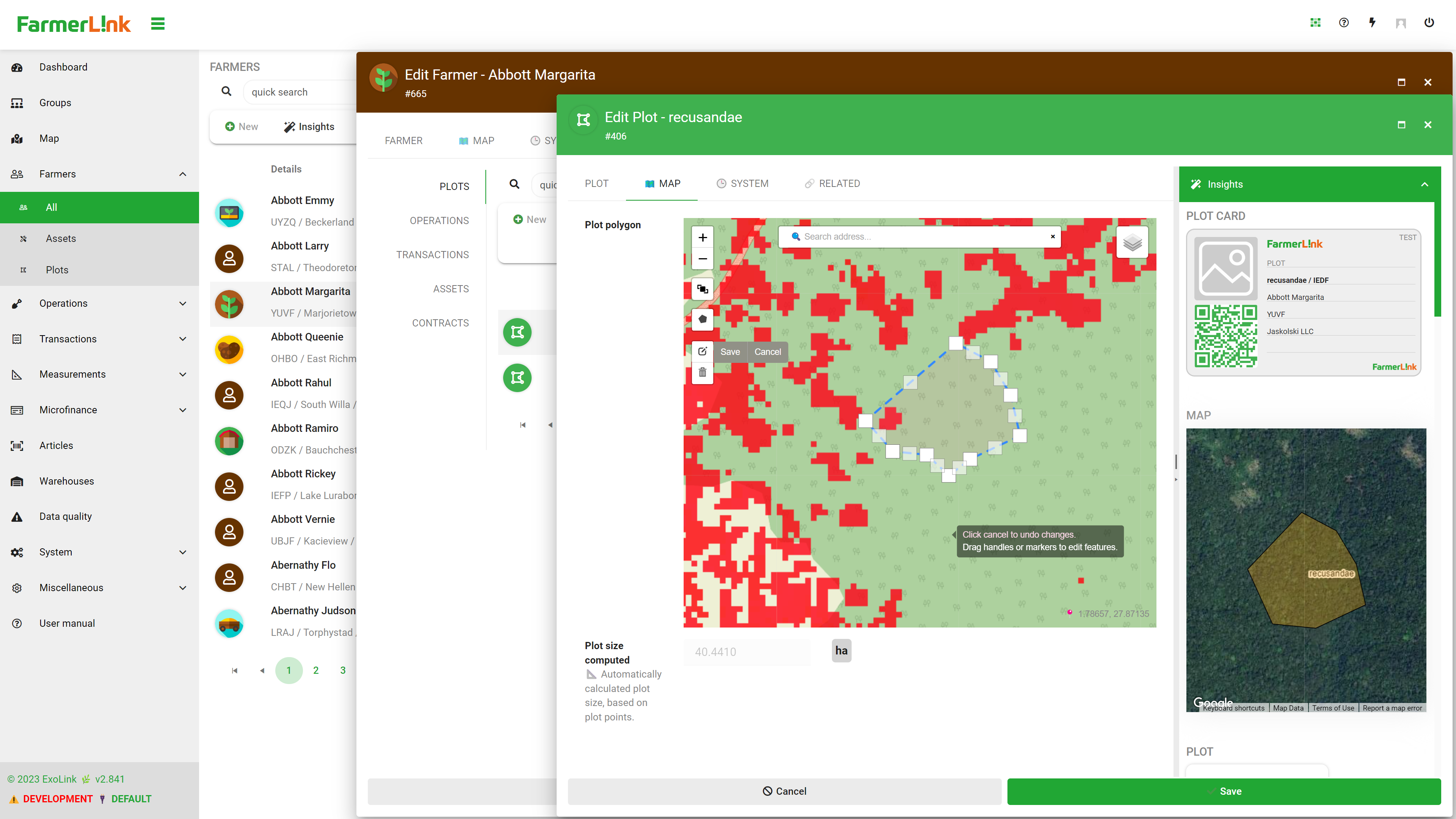 FarmerLink web portal